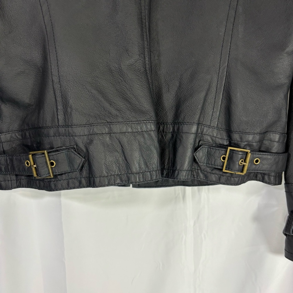 Isaac Mizrahi Black Leather Jacket - Picture 6 of 9